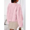 imagePRETTYGARDEN Womens 2025 Winter Coats Fluffy Cropped Faux Fur Jacket Long Sleeve Open Front Shaggy Outerwear Trendy ClothesPink