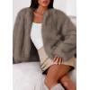 imagePRETTYGARDEN Womens 2025 Winter Coats Fluffy Cropped Faux Fur Jacket Long Sleeve Open Front Shaggy Outerwear Trendy ClothesTaupe