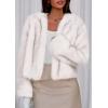 imagePRETTYGARDEN Womens 2025 Winter Coats Fluffy Cropped Faux Fur Jacket Long Sleeve Open Front Shaggy Outerwear Trendy ClothesWhite