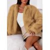 imagePRETTYGARDEN Womens 2025 Winter Coats Fluffy Cropped Faux Fur Jacket Long Sleeve Open Front Shaggy Outerwear Trendy ClothesYellow
