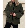 imagePRETTYGARDEN Womens 2025 Winter Coats Long Sleeve Button up Fuzzy Sherpa Fleece Jackets Outerwear Fall Fashion ClothesArmy Green