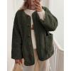 imagePRETTYGARDEN Womens 2025 Winter Coats Long Sleeve Button up Fuzzy Sherpa Fleece Jackets Outerwear Fall Fashion ClothesArmy Green
