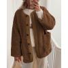 imagePRETTYGARDEN Womens 2025 Winter Coats Long Sleeve Button up Fuzzy Sherpa Fleece Jackets Outerwear Fall Fashion ClothesBrown