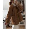 imagePRETTYGARDEN Womens 2025 Winter Coats Long Sleeve Button up Fuzzy Sherpa Fleece Jackets Outerwear Fall Fashion ClothesBrown
