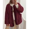 imagePRETTYGARDEN Womens 2025 Winter Coats Long Sleeve Button up Fuzzy Sherpa Fleece Jackets Outerwear Fall Fashion ClothesWine Red