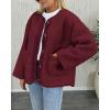 imagePRETTYGARDEN Womens 2025 Winter Coats Long Sleeve Button up Fuzzy Sherpa Fleece Jackets Outerwear Fall Fashion ClothesWine Red
