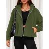imagePRETTYGARDEN Womens 2025 Winter Fleece Sherpa Jacket Trendy Long Sleeve Zip Up Cropped Warm Coat Fall Fashion Workout ClothesArmy Green