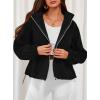 imagePRETTYGARDEN Womens 2025 Winter Fleece Sherpa Jacket Trendy Long Sleeve Zip Up Cropped Warm Coat Fall Fashion Workout ClothesBlack
