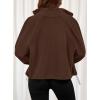 imagePRETTYGARDEN Womens 2025 Winter Fleece Sherpa Jacket Trendy Long Sleeve Zip Up Cropped Warm Coat Fall Fashion Workout ClothesBrown