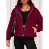 imagePRETTYGARDEN Womens 2025 Winter Fleece Sherpa Jacket Trendy Long Sleeve Zip Up Cropped Warm Coat Fall Fashion Workout ClothesBurgundy