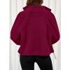 imagePRETTYGARDEN Womens 2025 Winter Fleece Sherpa Jacket Trendy Long Sleeve Zip Up Cropped Warm Coat Fall Fashion Workout ClothesBurgundy