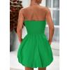imagePRETTYGARDEN Womens Bubble Mini Short Dress 2025 Summer Casual A Line Strapless Tube Top Sundress Trendy Smocked DressesGreen