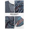 imagePRETTYGARDEN Womens Casual Summer Boho Floral Print Dress V Neck Short Sleeve High Waist Long Maxi Beach DressesBlue Grey Floral