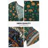 imagePRETTYGARDEN Womens Casual Summer Boho Floral Print Dress V Neck Short Sleeve High Waist Long Maxi Beach DressesDark Green Floral