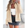 imagePRETTYGARDEN Womens Faux Leather Jackets 2025 Fall Long Sleeve Bomber Jacket Zip Up Motorcycle Coats Winter ClothesBeige White