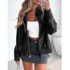 imagePRETTYGARDEN Womens Faux Leather Jackets 2025 Fall Long Sleeve Bomber Jacket Zip Up Motorcycle Coats Winter ClothesBlack