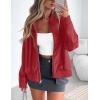 imagePRETTYGARDEN Womens Faux Leather Jackets 2025 Fall Long Sleeve Bomber Jacket Zip Up Motorcycle Coats Winter ClothesDark Red