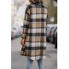 imagePRETTYGARDEN Womens Plaid Shacket Jacket Fall Fashion 2025 Long Sleeve Button Up Flannel Shirt Winter Clothing Woolen CoatsKhaki