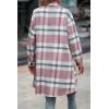 imagePRETTYGARDEN Womens Plaid Shacket Jacket Fall Fashion 2025 Long Sleeve Button Up Flannel Shirt Winter Clothing Woolen CoatsPlaid Pink