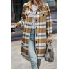 imagePRETTYGARDEN Womens Plaid Shacket Jacket Fall Fashion 2025 Long Sleeve Button Up Flannel Shirt Winter Clothing Woolen CoatsPlaid Yellow