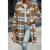 imagePRETTYGARDEN Womens Plaid Shacket Jacket Fall Fashion 2025 Long Sleeve Button Up Flannel Shirt Winter Clothing Woolen CoatsPlaid Yellow