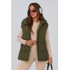 imagePRETTYGARDEN Womens Puffer Jacket Vests 2025 Fall Casual Sleeveless Stand Collar Zip Up Coats Warm Winter OuterwearArmy Green