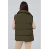 imagePRETTYGARDEN Womens Puffer Jacket Vests 2025 Fall Casual Sleeveless Stand Collar Zip Up Coats Warm Winter OuterwearArmy Green
