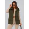 imagePRETTYGARDEN Womens Puffer Jacket Vests 2025 Fall Casual Sleeveless Stand Collar Zip Up Coats Warm Winter OuterwearArmy Green