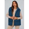 imagePRETTYGARDEN Womens Puffer Jacket Vests 2025 Fall Casual Sleeveless Stand Collar Zip Up Coats Warm Winter OuterwearDark Blue