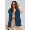 imagePRETTYGARDEN Womens Puffer Jacket Vests 2025 Fall Casual Sleeveless Stand Collar Zip Up Coats Warm Winter OuterwearDark Blue