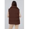 imagePRETTYGARDEN Womens Puffer Jacket Vests 2025 Fall Casual Sleeveless Stand Collar Zip Up Coats Warm Winter OuterwearDark Brown
