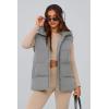 imagePRETTYGARDEN Womens Puffer Jacket Vests 2025 Fall Casual Sleeveless Stand Collar Zip Up Coats Warm Winter OuterwearLight Grey