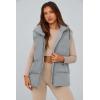 imagePRETTYGARDEN Womens Puffer Jacket Vests 2025 Fall Casual Sleeveless Stand Collar Zip Up Coats Warm Winter OuterwearLight Grey