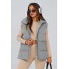 imagePRETTYGARDEN Womens Puffer Jacket Vests 2025 Fall Casual Sleeveless Stand Collar Zip Up Coats Warm Winter OuterwearLight Grey
