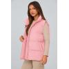 imagePRETTYGARDEN Womens Puffer Jacket Vests 2025 Fall Casual Sleeveless Stand Collar Zip Up Coats Warm Winter OuterwearLight Pink