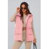 imagePRETTYGARDEN Womens Puffer Jacket Vests 2025 Fall Casual Sleeveless Stand Collar Zip Up Coats Warm Winter OuterwearLight Pink