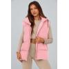 imagePRETTYGARDEN Womens Puffer Jacket Vests 2025 Fall Casual Sleeveless Stand Collar Zip Up Coats Warm Winter OuterwearLight Pink