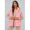 imagePRETTYGARDEN Womens Puffer Jacket Vests 2025 Fall Casual Sleeveless Stand Collar Zip Up Coats Warm Winter OuterwearLight Pink