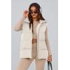 imagePRETTYGARDEN Womens Puffer Jacket Vests 2025 Fall Casual Sleeveless Stand Collar Zip Up Coats Warm Winter OuterwearWhite