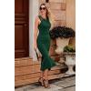 imagePRETTYGARDEN Womens Sleeveless Midi Bodycon Formal Dress Ruffle Mermaid Hem Elegant Cocktail Wedding Guest Midi DressesDark Green