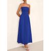 imagePRETTYGARDEN Womens Strapless Wedding Guest Maxi Dresses 2025 Summer Trendy Elegant Classy Smocked Tube Long Flowy SundressBlue