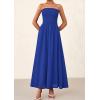 imagePRETTYGARDEN Womens Strapless Wedding Guest Maxi Dresses 2025 Summer Trendy Elegant Classy Smocked Tube Long Flowy SundressBlue