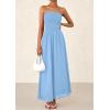 imagePRETTYGARDEN Womens Strapless Wedding Guest Maxi Dresses 2025 Summer Trendy Elegant Classy Smocked Tube Long Flowy SundressLight Blue