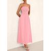 imagePRETTYGARDEN Womens Strapless Wedding Guest Maxi Dresses 2025 Summer Trendy Elegant Classy Smocked Tube Long Flowy SundressPink