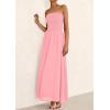 imagePRETTYGARDEN Womens Strapless Wedding Guest Maxi Dresses 2025 Summer Trendy Elegant Classy Smocked Tube Long Flowy SundressPink