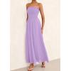 imagePRETTYGARDEN Womens Strapless Wedding Guest Maxi Dresses 2025 Summer Trendy Elegant Classy Smocked Tube Long Flowy SundressPurple