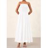 imagePRETTYGARDEN Womens Strapless Wedding Guest Maxi Dresses 2025 Summer Trendy Elegant Classy Smocked Tube Long Flowy SundressWhite