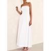 imagePRETTYGARDEN Womens Strapless Wedding Guest Maxi Dresses 2025 Summer Trendy Elegant Classy Smocked Tube Long Flowy SundressWhite