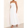 imagePRETTYGARDEN Womens Strapless Wedding Guest Maxi Dresses 2025 Summer Trendy Elegant Classy Smocked Tube Long Flowy SundressWhite
