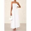imagePRETTYGARDEN Womens Strapless Wedding Guest Maxi Dresses 2025 Summer Trendy Elegant Classy Smocked Tube Long Flowy SundressWhite